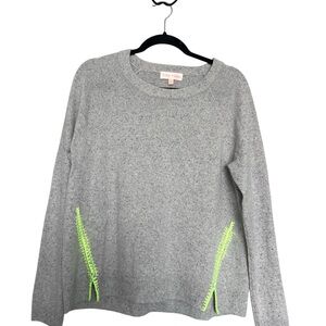 Lisa Todd Gray Sweater with Neon Highlights